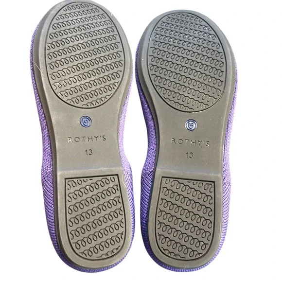 Rothys Kid The Loafer Iris Purple Knit Slip On Shoes Heart Detail LimitedEd K13 - Picture 6 of 6